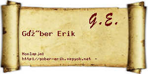 Góber Erik névjegykártya